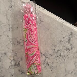 Lilly Pulitzer Pink and Green Patterned Umbrella
